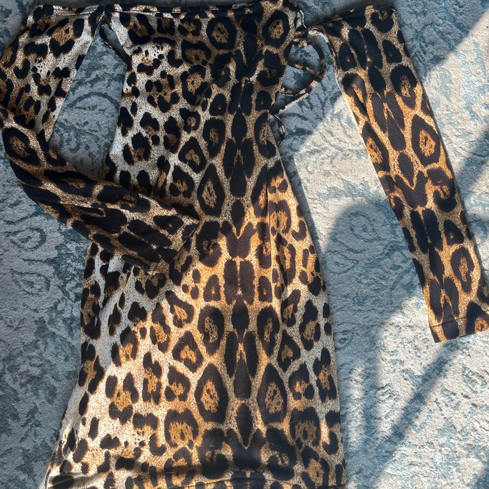 Leopard Print Off-Shoulder Dress